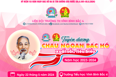 TUYÊN DƯƠNG DANH HIỆU CHÁU NGOAN BÁC HỒ XUẤT SẮC TIÊU BIỂU NĂM HỌC 2023-2024