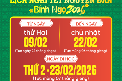 THÔNG BÁO LỊCH NGHỈ TẾT NGUYÊN ĐÁN BÍNH NGỌ NĂM 2026